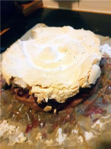 Louise Cake with Cherries and Coconut